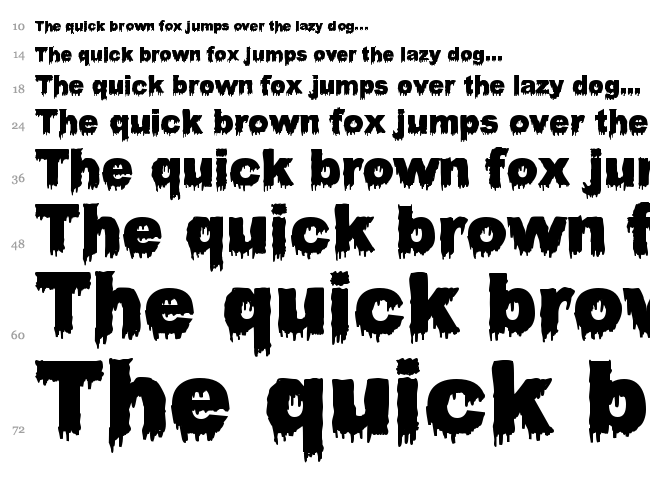 Bloody Stump font waterfall
